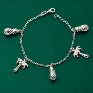 92.5 Sterling Silver Charms flexible bracelet for Girls and Women